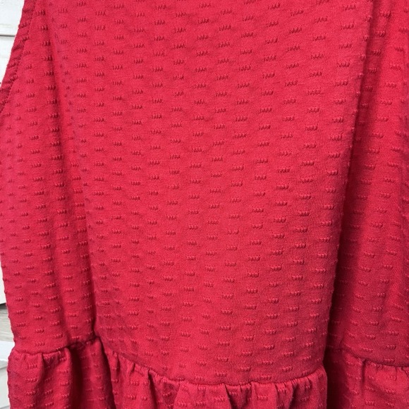 Zunie Girls Sundress Sleeveless, Ruffled, Textured, Lined Red Size Large 14/16‎ - Picture 2 of 5